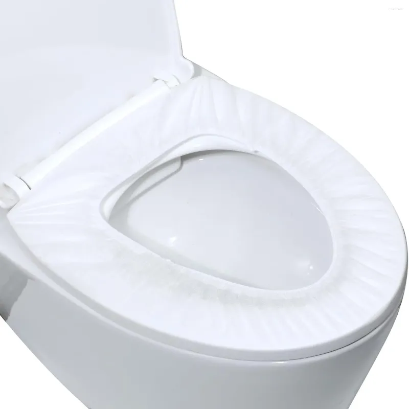 Cubiertas de asiento del inodoro Wikhostar 50 piezas de seguridad de seguridad Papeles de papel de viaje tapa desechable Matio de cojín impermeable portátil Baño