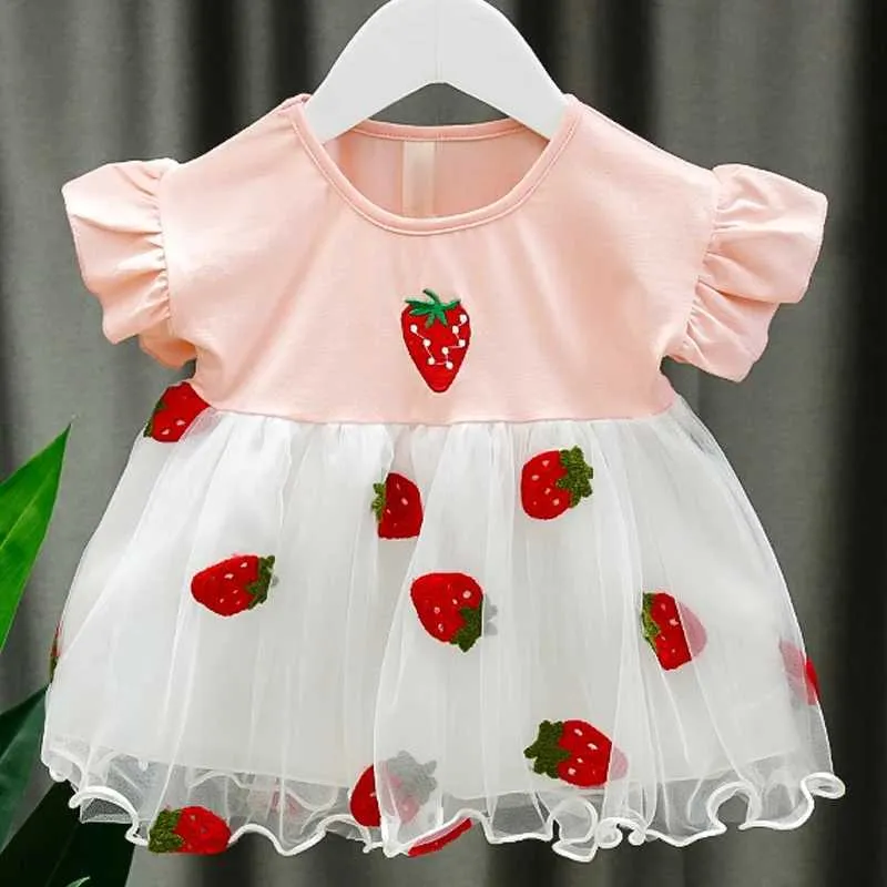 Mädchenkleider Baby -Mädchen Kleid Rüschen Ärmel Prinzessin Kleid Strbe