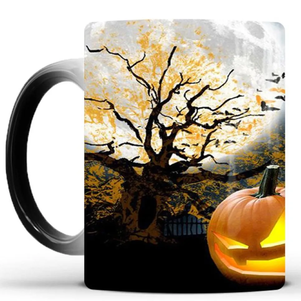 Mugs merk 301-400 ml creatieve kleur veranderen mug koffie melkthee cup Halloween nieuwigheid Geschenk voor vrienden 292N