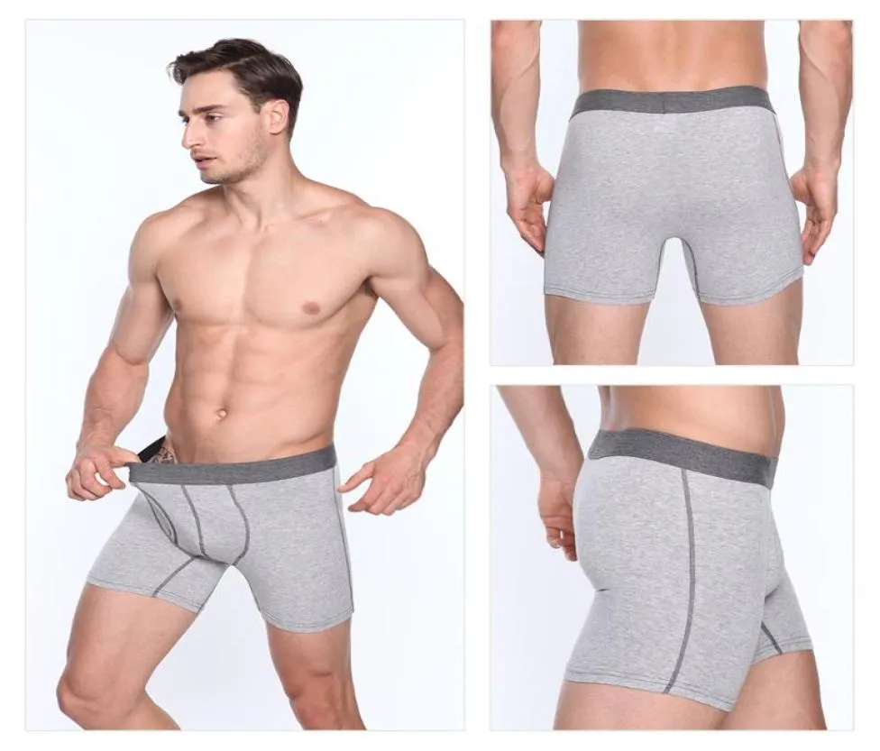 MEN039S 3 Pack Performance Boxer Kort långa benunderkläder med öppningspåse Flexibla stammar Bestriga manliga bomullsöversikt för SPOR6057281