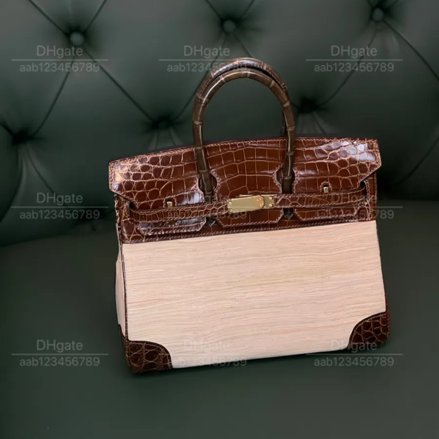 12A Mirror quality luxury Classic Designer Bag woman handbag all handmade genuine leather Patchwork crocodile burgundy 25cm tote Clashing Colours Design Lines bag