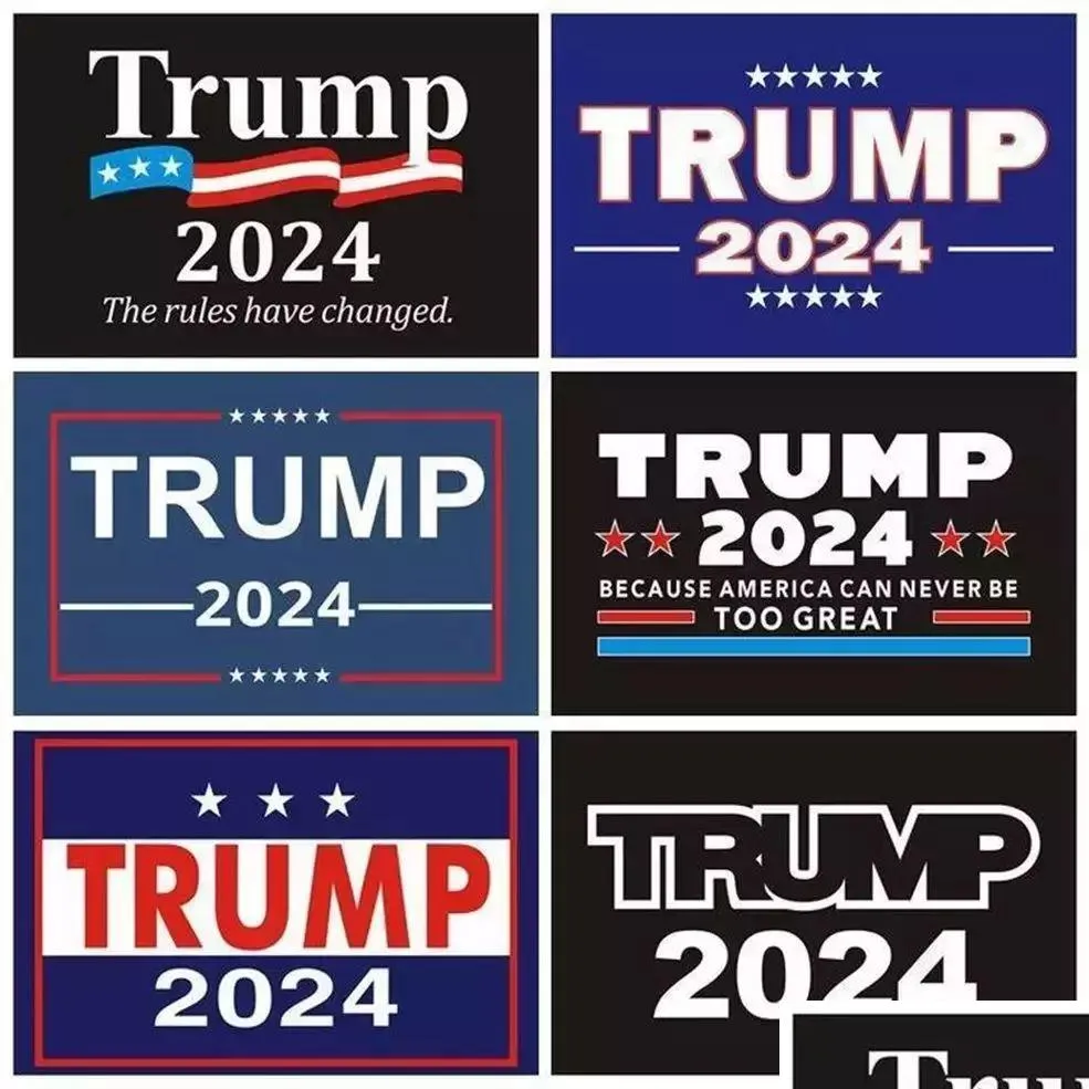 Andra dekorativa klistermärken 2024 Trump Car US Presidential Campaign Sticker 14.8x21cm PVC Taggar Bumper Decor CPA3285 Drop Delivery Home DHWPD