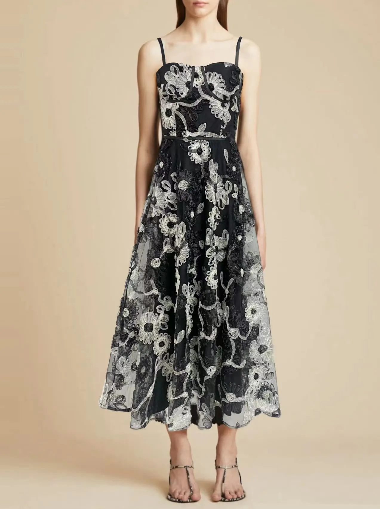 Fresh Suspender Three-Dimensional Flower Tutu Dress