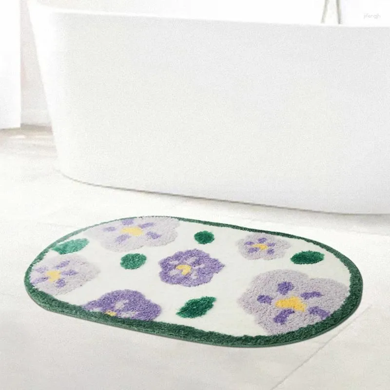 Dywany puszyste róże łazienka miękka owalna łazienka wanna wanna bok przeciw poślizgowej funkcja dywanu wejściowa podłoga podłogowa mata dekoracje domu