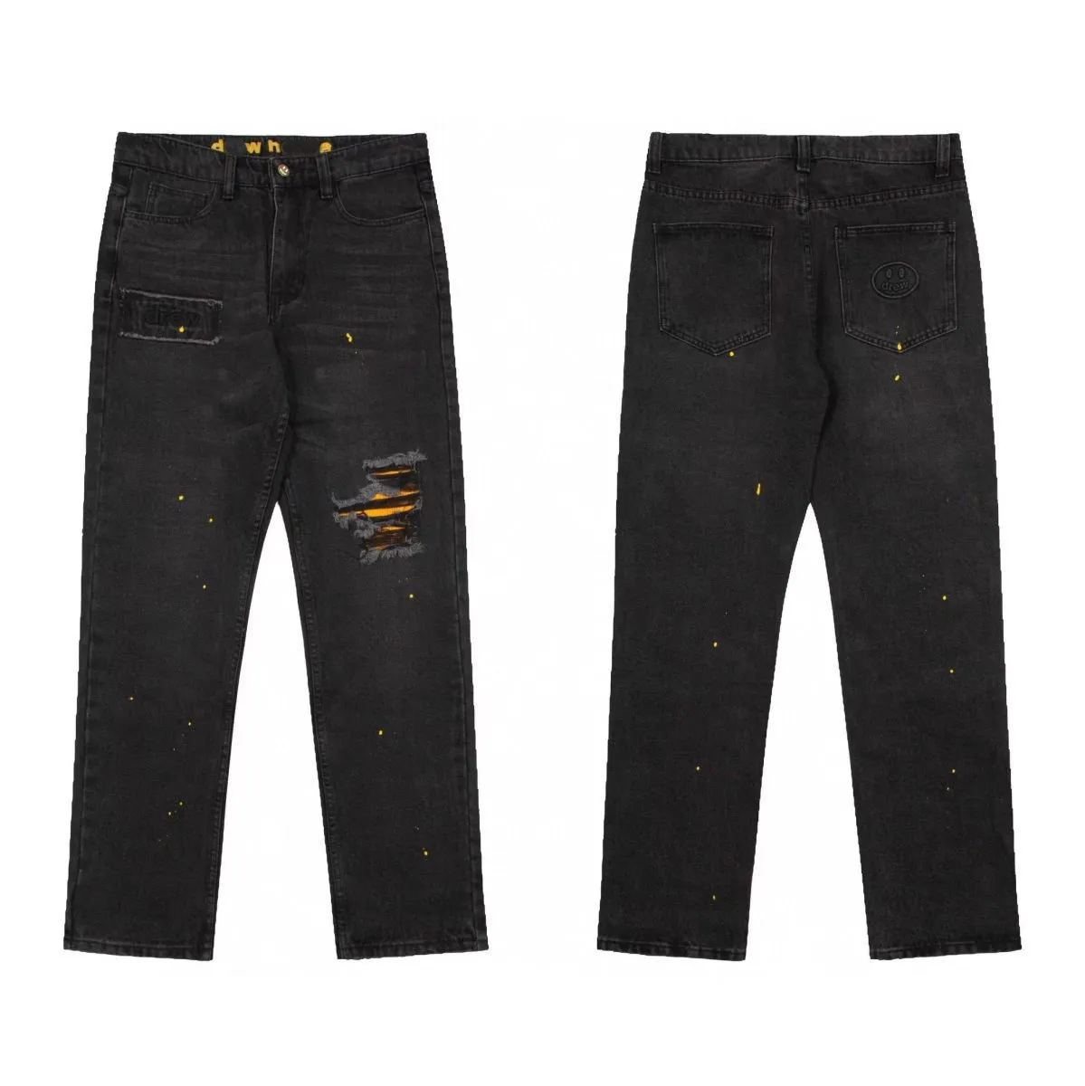 La marque de mode a attiré des jeans de créateurs pour hommes jeans hétéros de jean denim pantalon dérangé par motard noir