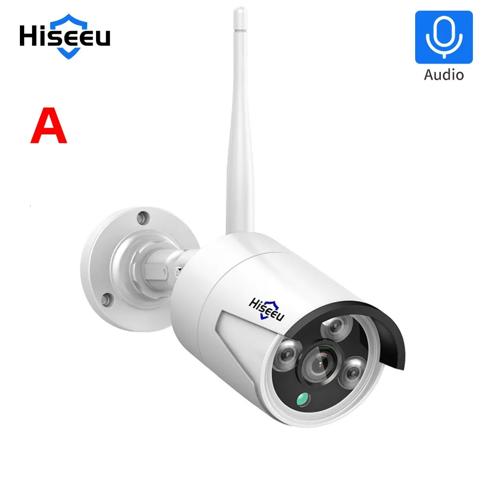 Caméra IP sans fil HiSEU 5MP Camerie de sécurité d'objectif 3,6 mm Caméra WiFi pour les kits de système CCTV sans fil HiSEEU IP App View 240506