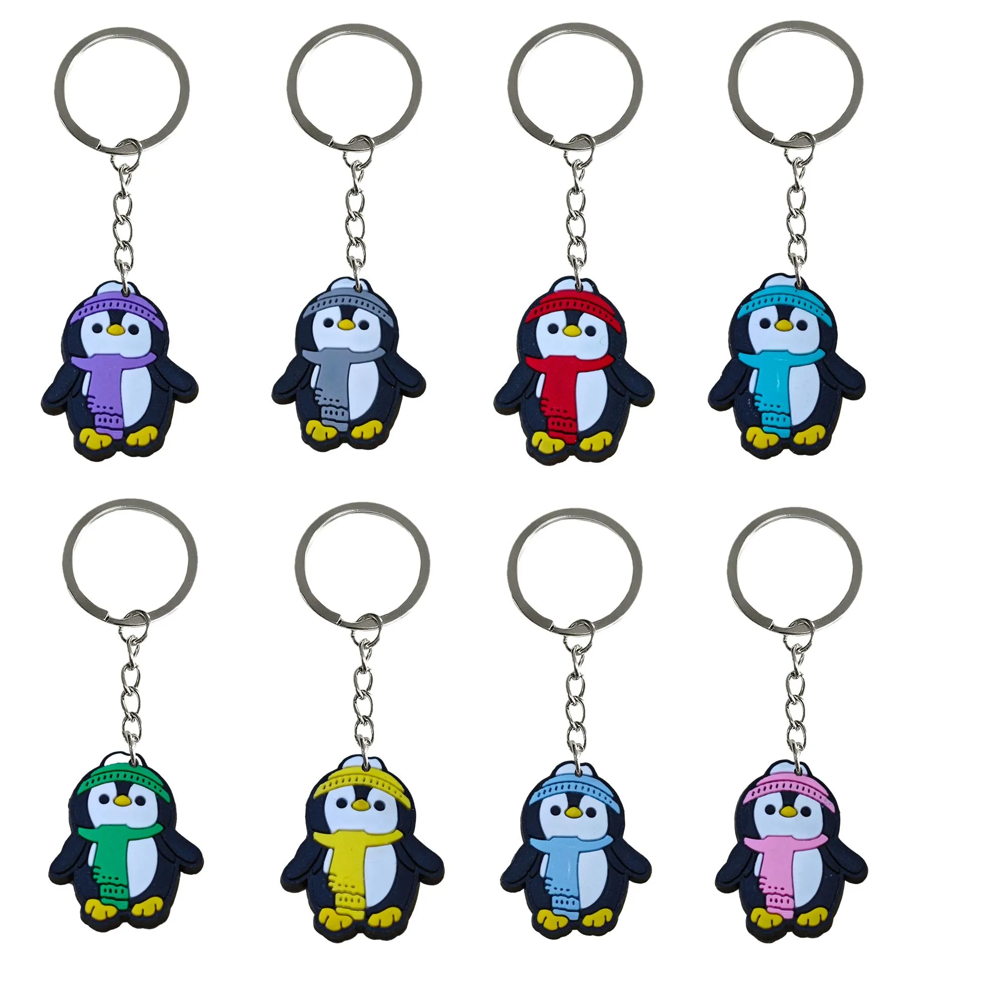 Outros acessórios de moda Penguin Keychain Chain Chain para bolsa de mochila e presente de carro do dia dos namorados Ring Boys Cool Colorf Caractere OTW4E