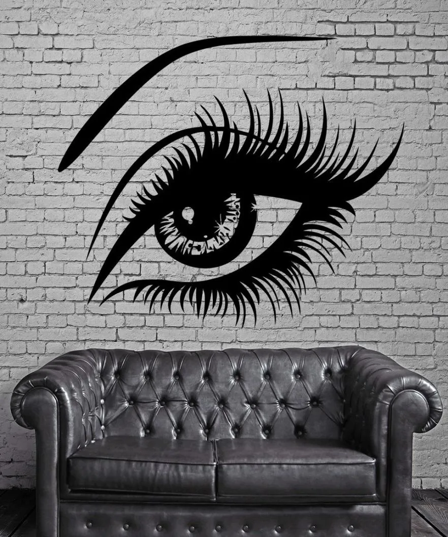 Gros cils pour les yeux autocollants muraux vines sexy belles femelles de décoration murale pour l'œil feme