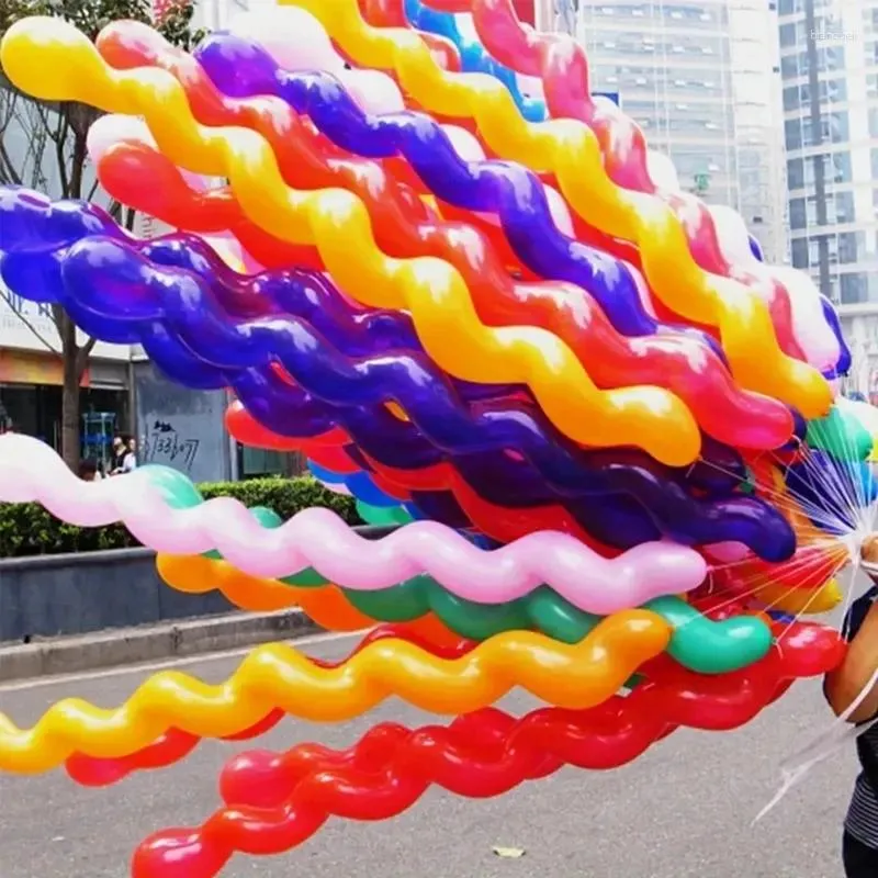 Feestdecoratie 20/50 stcs multicolor spiraalvormige lange ballonschroef gedraaid latex ballonnen voor verjaardagshuwelijkskinderen speelgoed