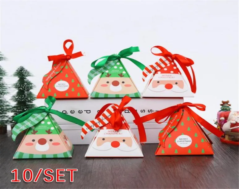 Creative Christmas Candy Gift Box Baking Small Package Tray 10pcs suitable for packaging treats chocolates sweets gift Box7770059