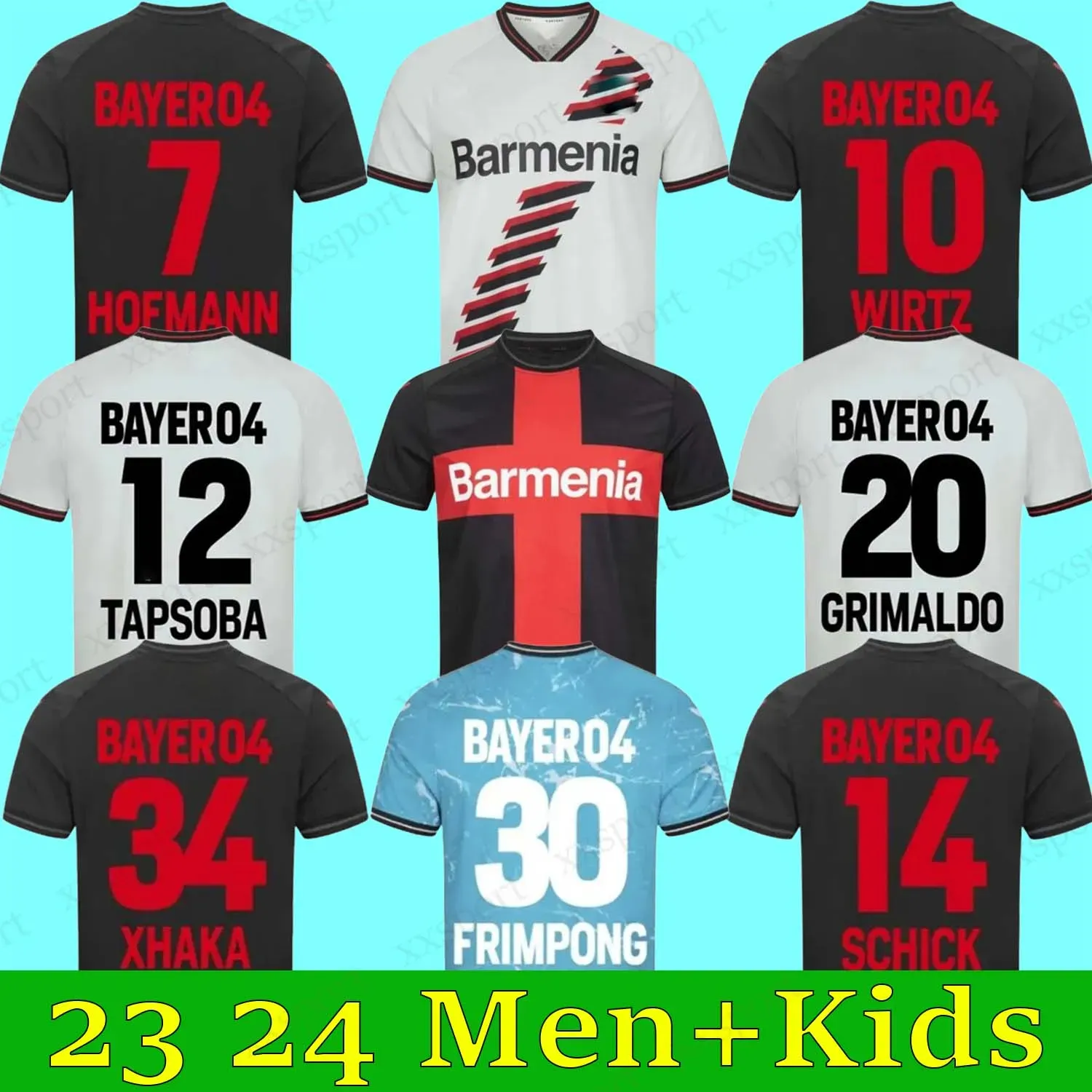 23 24 Bayer 04 Maglie da calcio Leverkusens Wirtz Boniface Hincapie Tapsoba Hofmann Schick Frimpong Palacios Grimaldo 2023 2024 Mens Calcio maglie