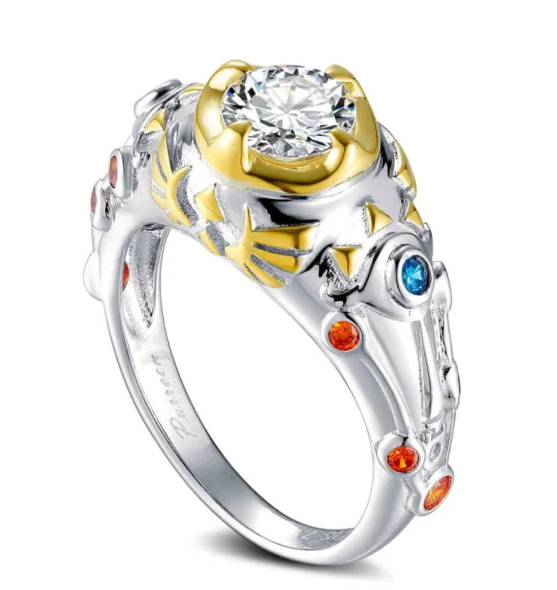 Anelli Zelda Sheikah Slate Hylian Shield Breath Of The Wild Sterling 925 Engagement Ring5231508
