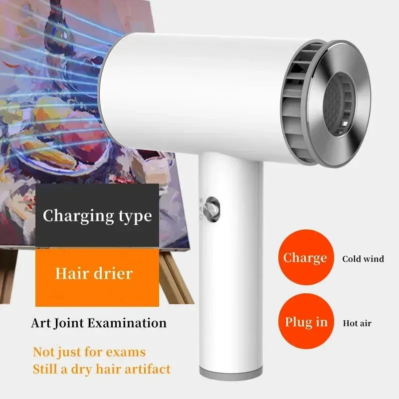 Viagem de secador de cabelo sem fio Portátil Cabelo rápido Lítio Bateria recarregável Super secador de sopro Exame articular poderoso 240509