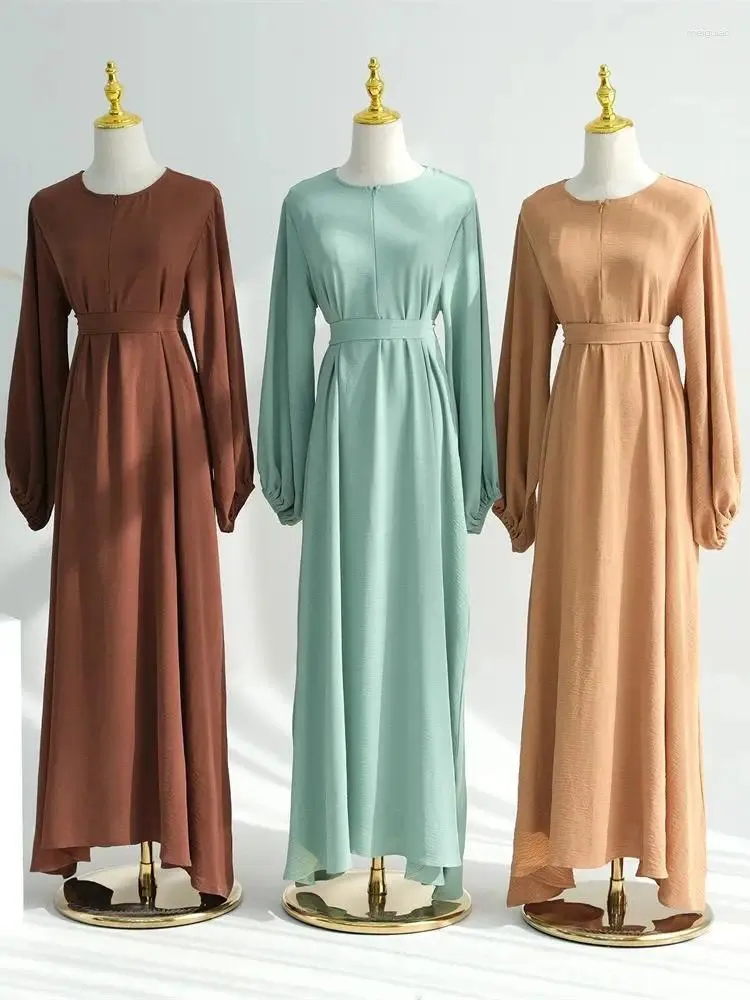 Etniska kläder Eid Modest Solid Abaya Dubai Muslim Kaftan Dresses Palestine Thobe Abayas For Women Kebaya Robe Caftan Marocain Femme