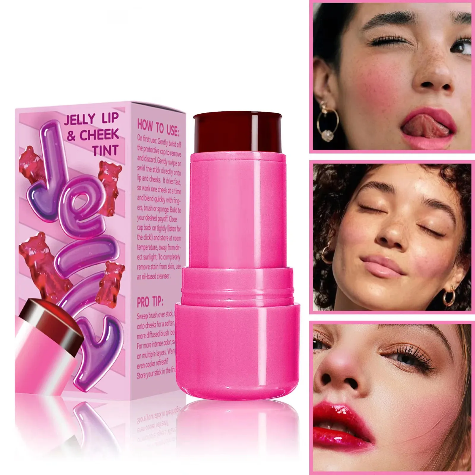 Stick tinta per labbra a 4 colori gemella che idrata il rossetto lumino illuminante e luminoso luminoso per il rossetto durizzato con la crema color blush matto di contorno 240509