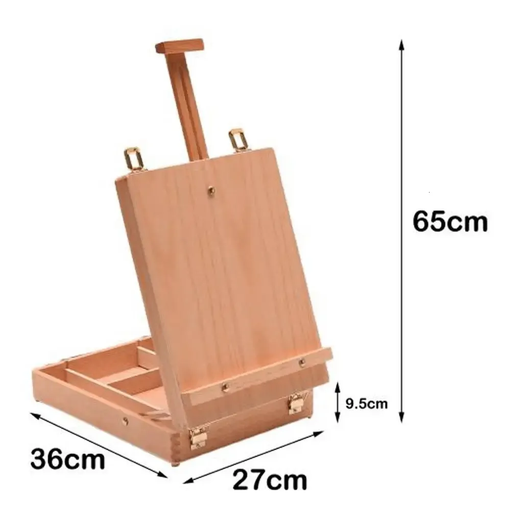 Wooden Art Easel Box Case for Painting with Storage Beechwood Sketch Easel for Adult Beginner Professionals Painters 240430