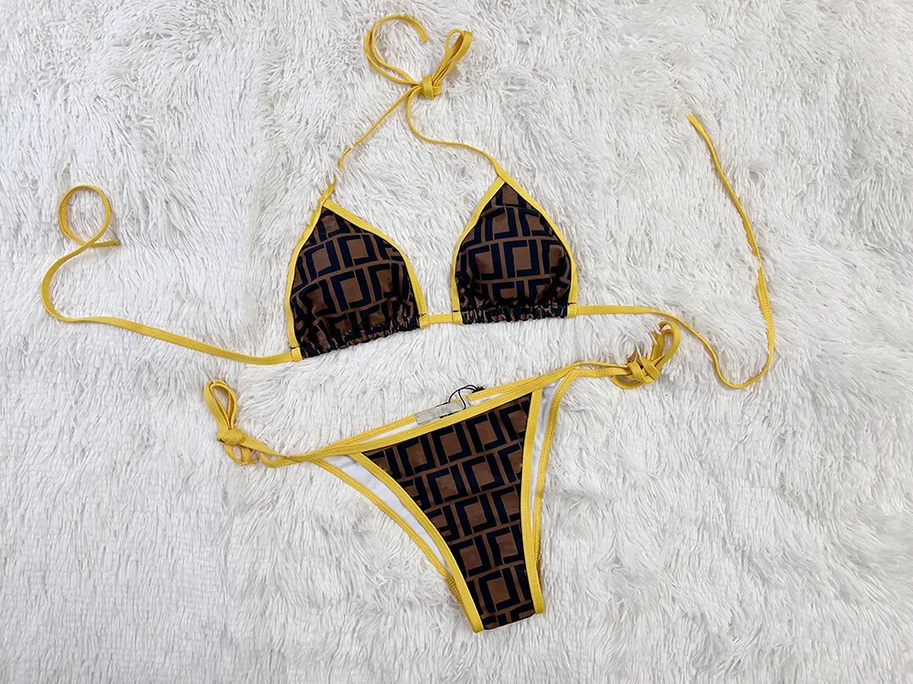 Weibliche Designerin Badeanzug Sommer Beach sexy weibliche Bikini Modebrief gedruckt Badeanzug Hochqualität Damen Badeanzug S-XL