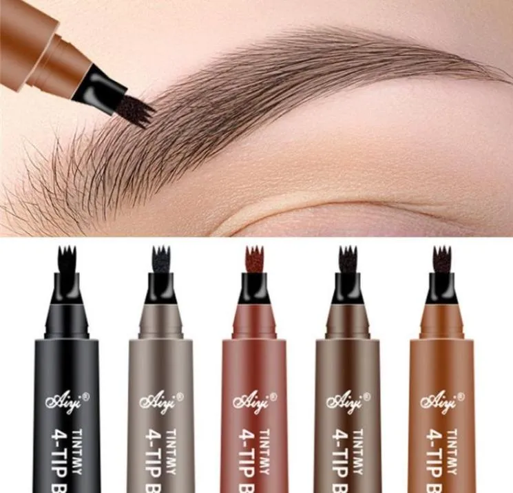 Ögonbryn Tattoo Pen 4 Point Eyebrow Pencil Waterproof Tint Microblading Makeup Skapar naturligt utseende och stannar på 24 timmars ögonskönhet 9198061