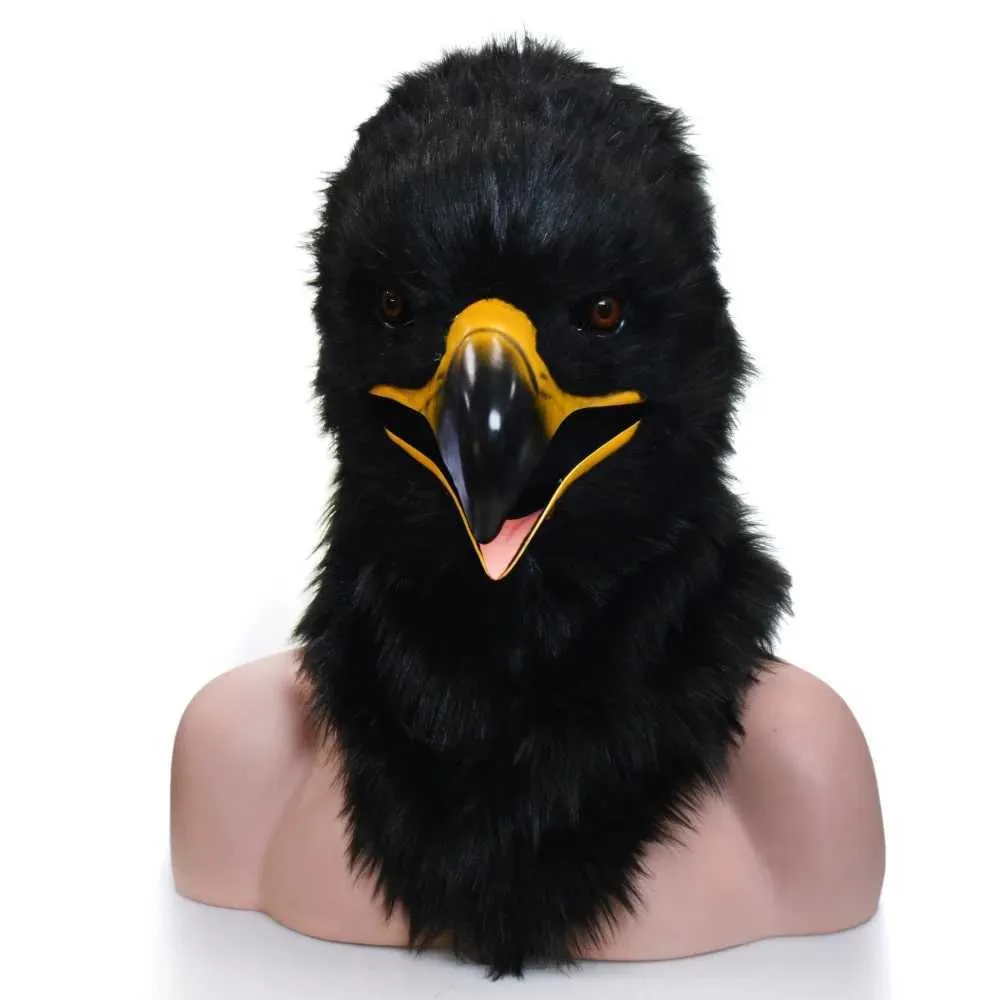 Party Masks 2020 Huitai Plus Handmade Masked Ball Mobile Mond Mask Black Eagle Role Playing Prop Q240508