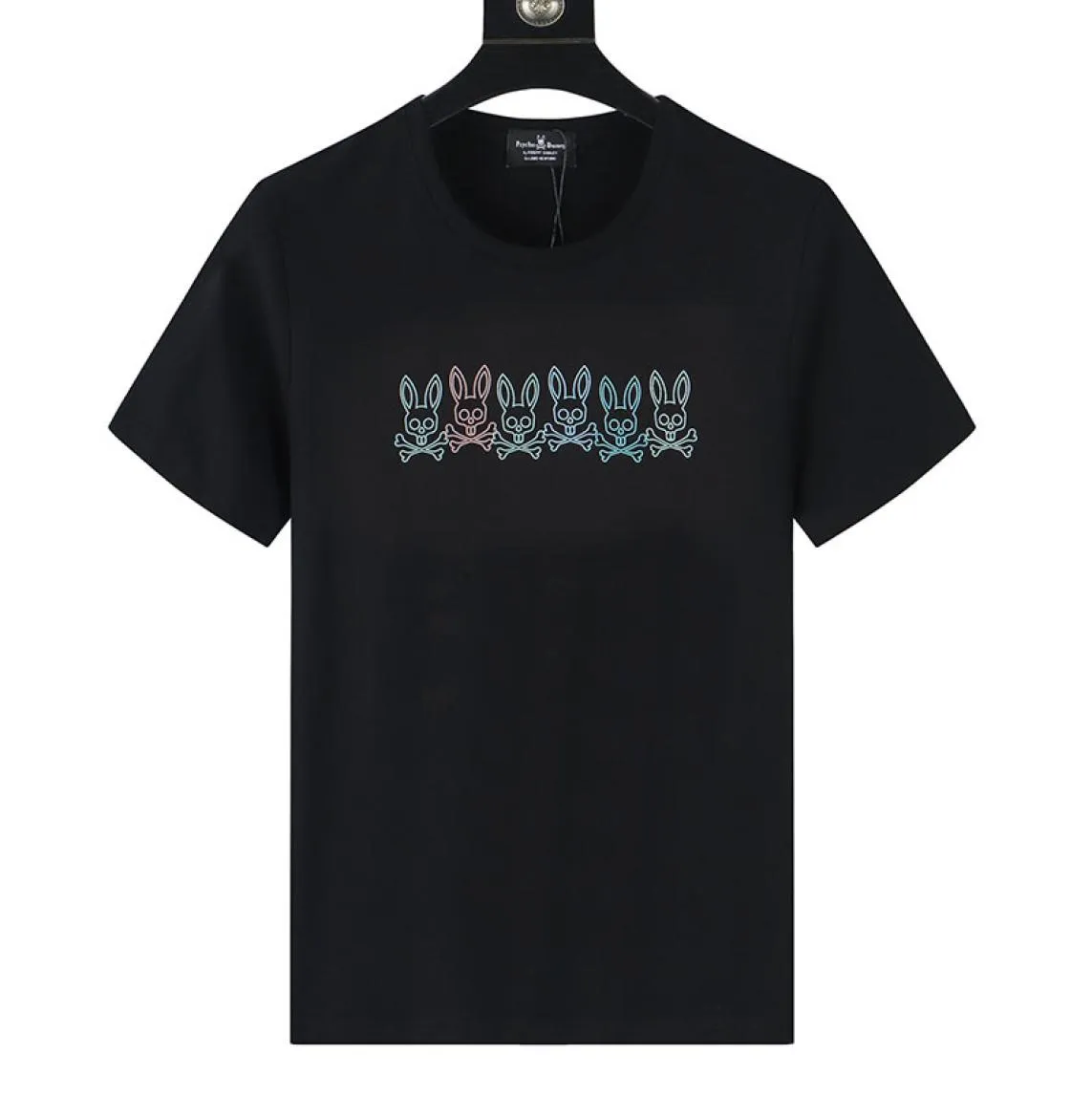 22sss moda masculina camiseta crânio coelho de coelho impressão casual casual camiseta de verão maré marca psicológica coelho 100 algodão respirável bl1209863