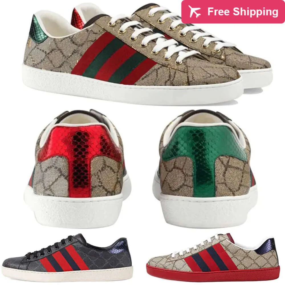 gucci gg Вы 2024 hommes Femmes Sneaker Fashion Chaussures décontractées Chaussures de serpent Sneakers en cuir Ace Bree Broides Stripes Shoe Walks Mens Sports Trainers GGITYS C42T