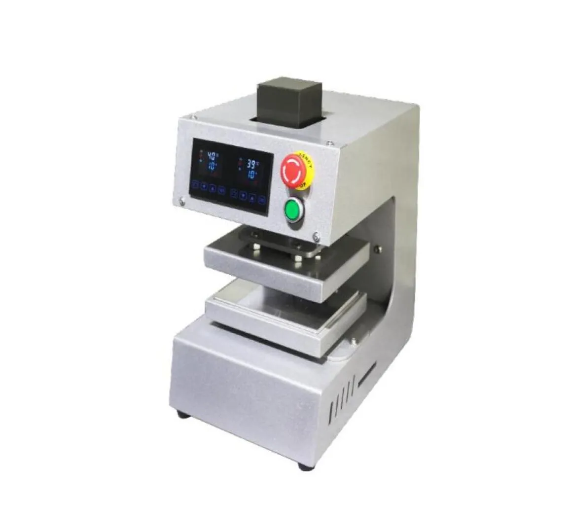 Máquina de prensa de calor de resina automática sem necessidade de compressor de ar com painel de tela de toque automática de óleo pequeno pressionamento de óleo