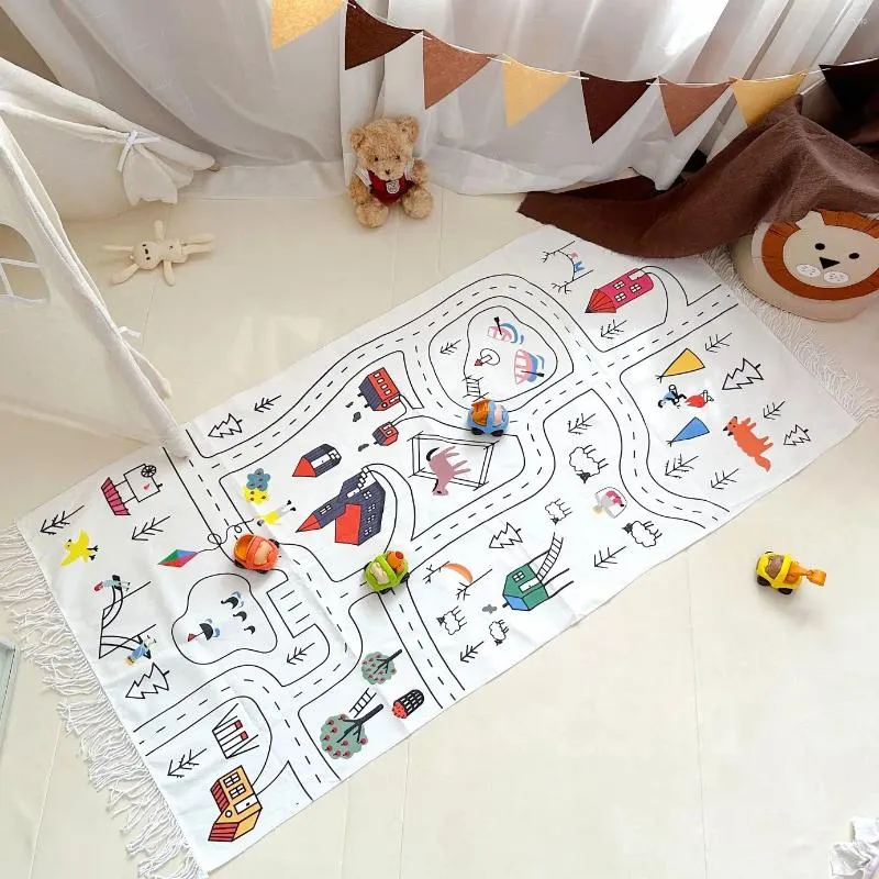 Dywany na Instagram Nordic Mapa Mapa Mat Mat Mat Toy Children's Pography Prop Floor