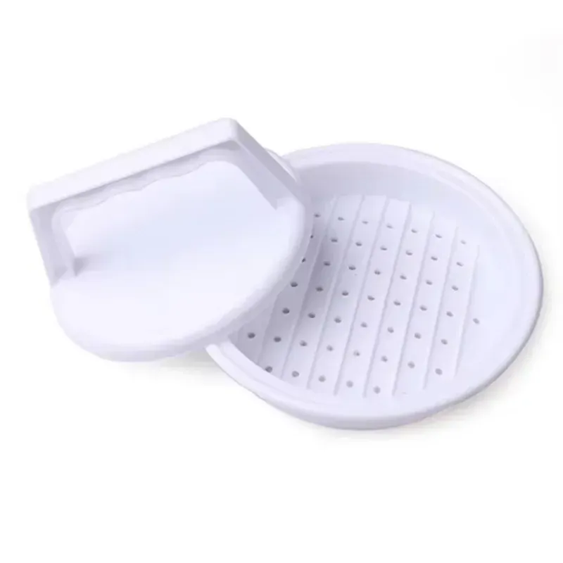 Nieuwe ronde vorm hamburger press food-grade plastic hamburger vlees rundvlees grill hamburger press patty maker schimmel schimmel keuken gereedschap voor burger patty mold