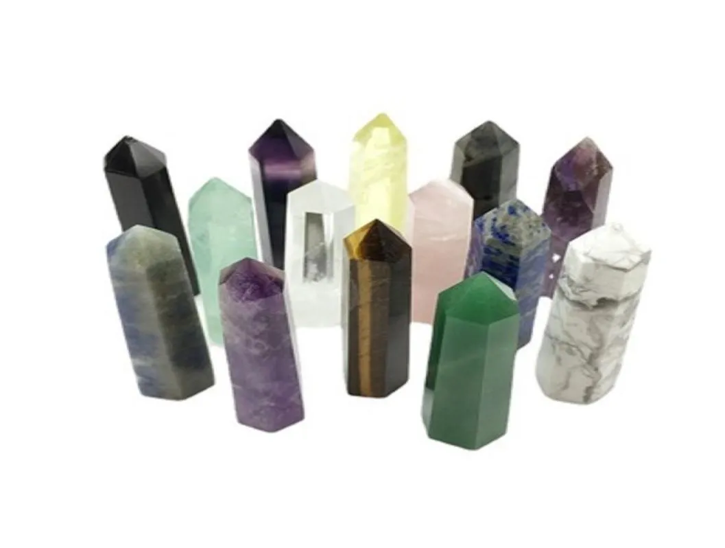 67 cm Varietà completa Clavor Row Pillar Arts Energy Stone Wand Reiki Healing Obelisk Tower Points Gemstone Nature Crystal1518831