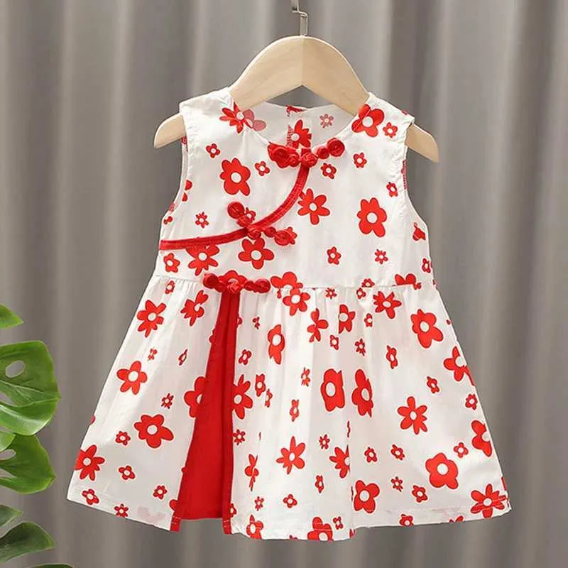 Kız Elbiseleri 0-5y Bebek Kız Elbise Çin tarzı Cheongsam Çiçek Prenses Elbiseler Doğum Günü Kostüm Toddler Kız Giyim Şilden Kid A1108