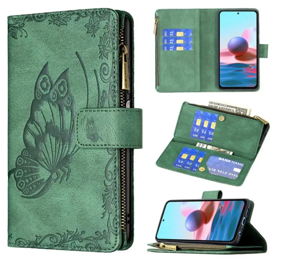 Klappbare Folio -Schmetterling Telefonhülle für iPhone 13 12 Mini 11 Pro Max XR XR XS 7 8 plus SE Nokia 54 14 9 Karten Slots Mattleder Wal4545986