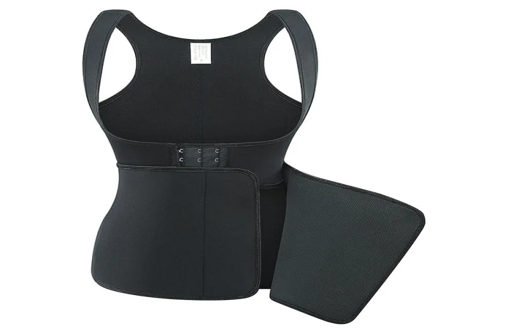 Body Shaper Women Belly Control Slimming Corset Underbust Sauna Vest Black Double Layer Neoprene Shapewear Waist Trainer Plus Size9361436