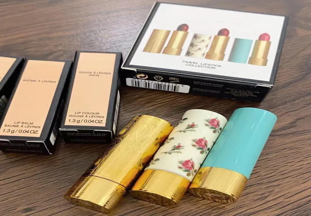 Högkvalitativ ny 3st Makeup Mini Matte Lipstick Set Travel Exclusive Powder Kiss Lipstick Set Gloss Cosmetic 13GGift5517992