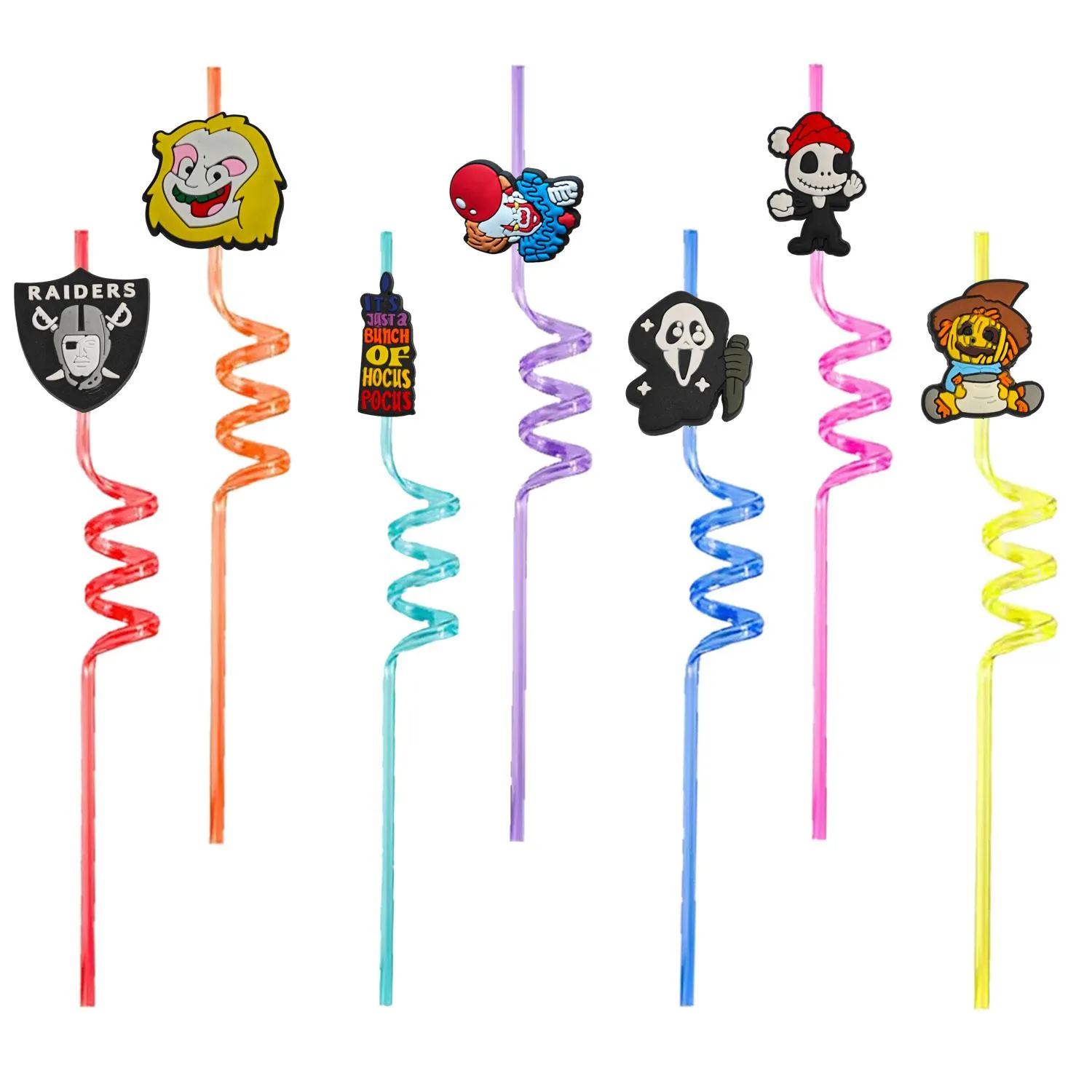 Articles de nouveauté Nouveau Halloween 79 Thème Crazy Cartoon Sts Plastique Boire pour les fournitures de fête pop anniversaire Summer Favor Decorations FAVO OTSKQ