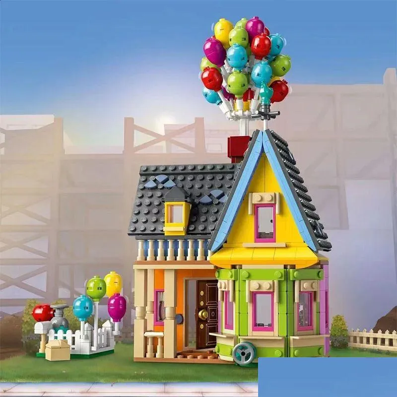 Blocks City Expert Flying Balloon Up House Compatible 43217 Tensegrity Sculpture Building Modulare Bricks Friends Toy for Kids Drop de Oth09