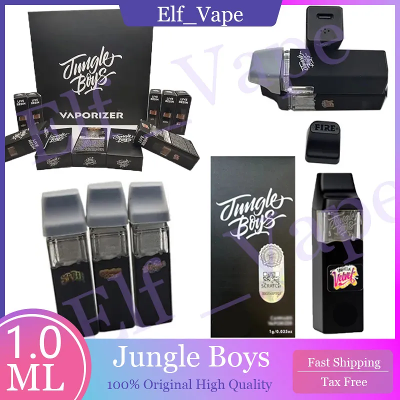 Empty Jungle Boy 1.0ml Disposable Vape Pen Rechargeable E Cigarettes 350mah Battery Empty Vaporizer Pens Cartridge Box Packaging 1000mg With Zipper Bags Stickers