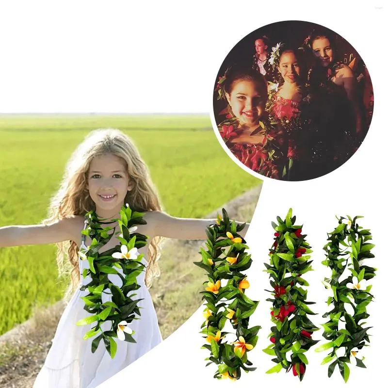 Decoratieve bloemen 3 stks Hawaiiaanse decor feest simulatie plant slinger set game props geschikt voor kinderen volwassen zomer tropisch thema