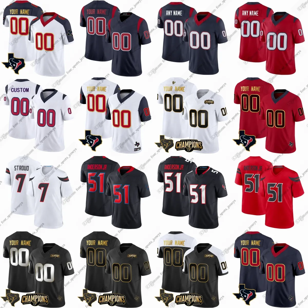 7 CJ Stroud Football Jersey Will Anderson Jr. Derek Stingley Jr Dameon Pierce Tank Dell Kenyon Green Nico Collins Joe Mixon Jalen Pitre Dameon Pierce Cyhjersey