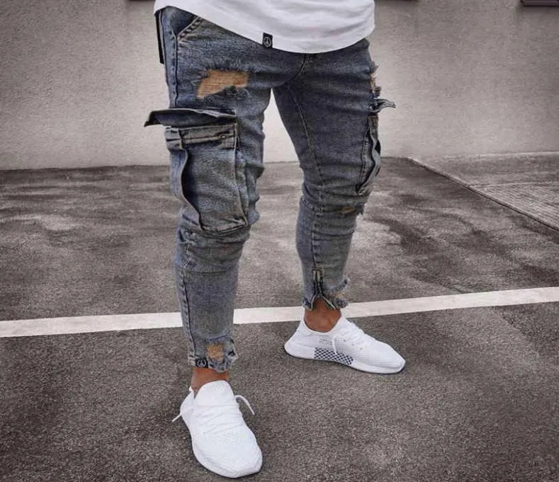 Casual Slim Fit Jeans Jeans 2022 Модные коленные дизайнерские брюки Men Party DJ Fashion Masculina Y2204201834848