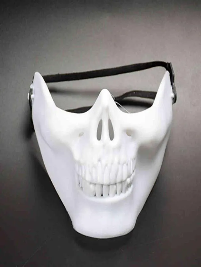 Ny CS Mask Holloween Carnival Gift Skull Skeleton paintball Lower Half Face FaceMask Warriors Protection Maskes Halloween Party M1510454