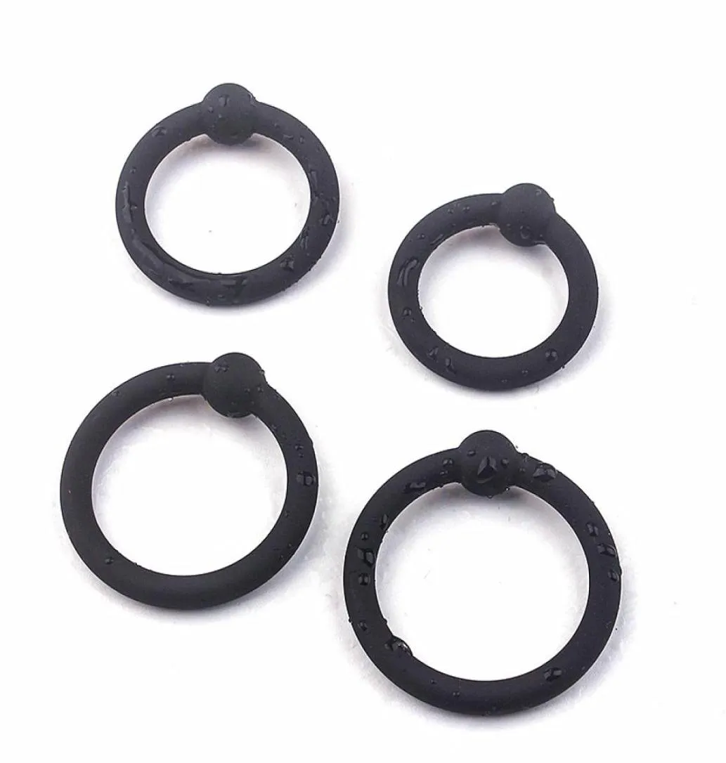 Massage 4pcsset Silicone Cock Ring For Man Stretchy Penis Lock Sleeve Adult Product Male Delay Ejaculation Sexy Toys For Men Cock1837343