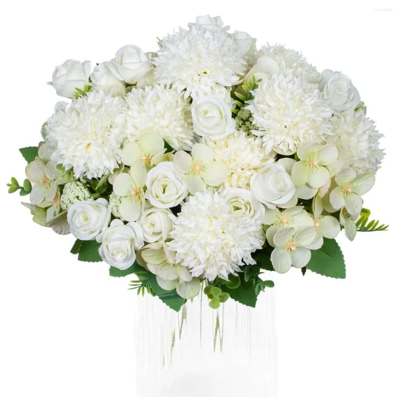 Decorative Flowers 1Pc Bulbous Chrysanthemum Rose Artificial For Christmas Wreath Wedding Bridal Bouquet Home S Diy Gift Decoration