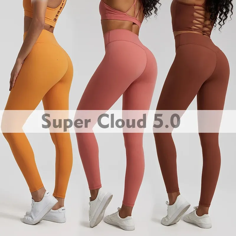 Shinbene Super Cloud 25 Nylon High Taille Yoga Pants 4-Way Elastic Spandex V-vormige ruggym Fitness Legs 240430