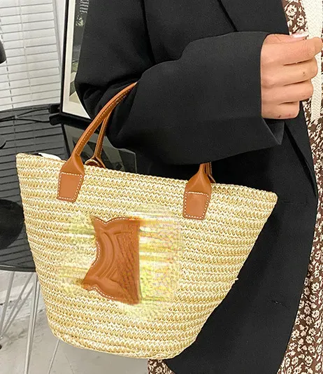 Bolsa de cesto de palha de moda de verão de verão