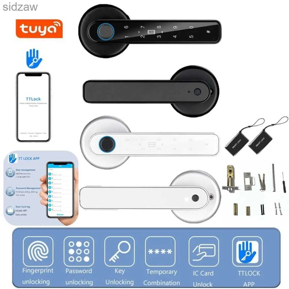 Smart Lock Tuya TTLOCK APPLICAZIONE CONTROLLA ALLA PORTA BLOCCO BIOMETRICO BLOCCO DI IMPRITTA BT Smart Entrance Home Home Application Sblocca Digital Smart Lock WX