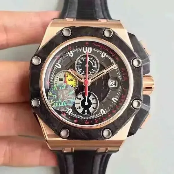 U1 di primo grado AAA Luxury Designer Watch 44mm Chronograph Men Watchs Sapphire Crystal di alta qualità orologio da polso forgiato cornice in carbonio sportivo Big Guy Guy.