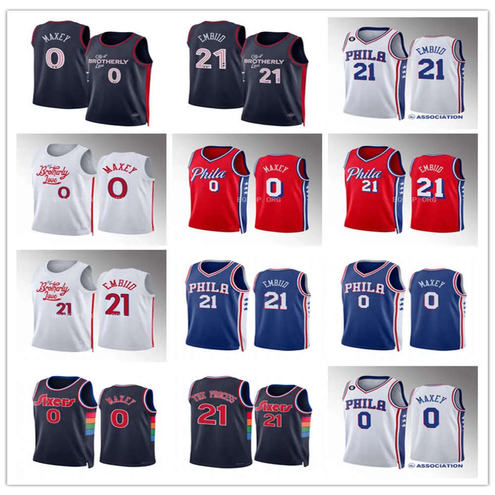 0 Tyrese Maxey Jersey Custom 2023-24 Printed Basketball Jerseys 21 Joel Tobias Embiid Harris Jaden Springer Marcus Morris Sr. Николас Батум Роберт Ковингтон Рубашка