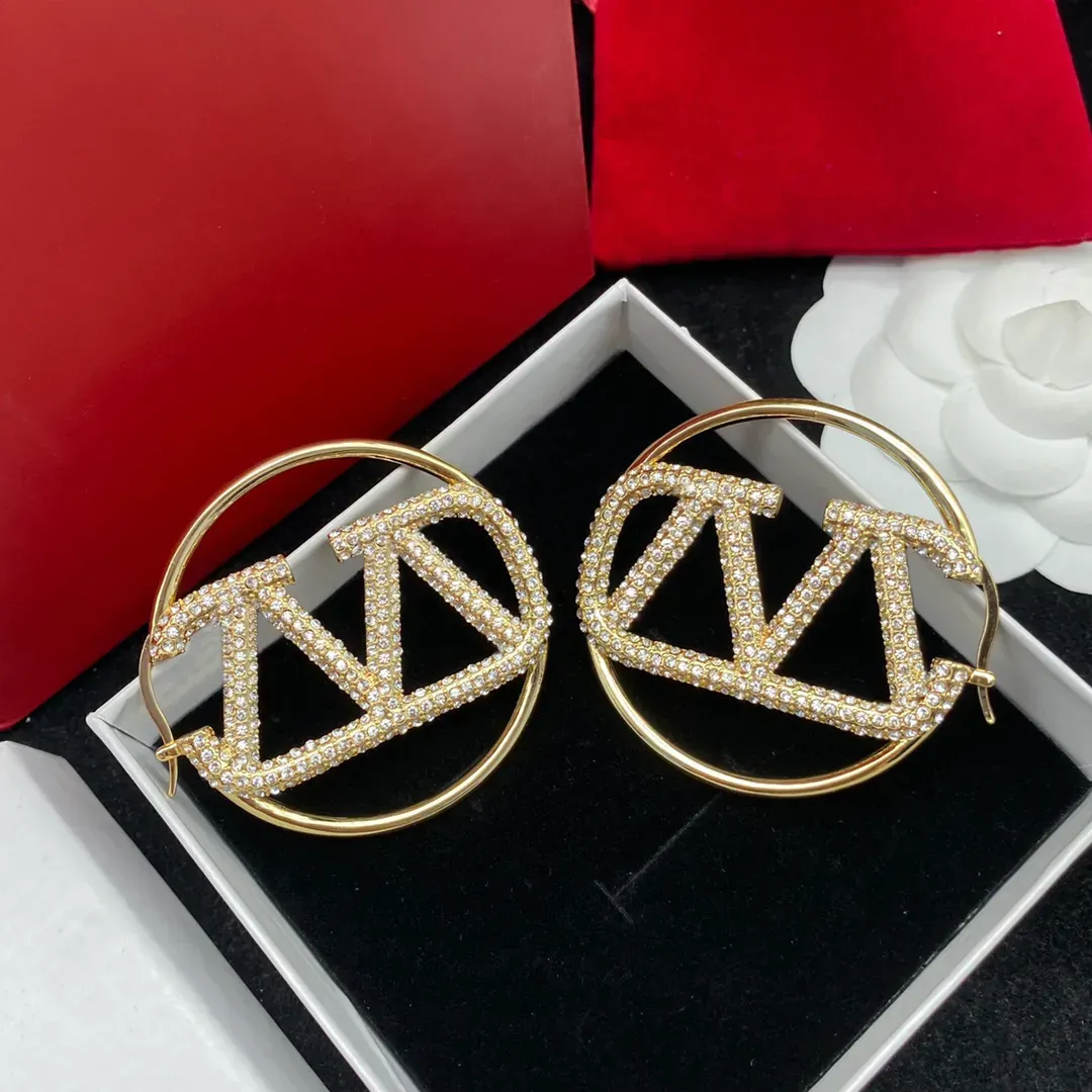 Designer Hoop Earrings for Women Gold Diamonds Earings Luxury Jewelry Womans Silver Earring Stud Dangle Hoops Earing v Des Boucles Oreilles
