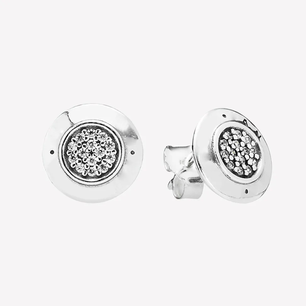 925 Sterling Silver Disc Stud -oorbellen Zomer sieraden met originele doos voor Pandora Yellow Gold Rose Gold Poled CZ Diamond Earring Set 269c