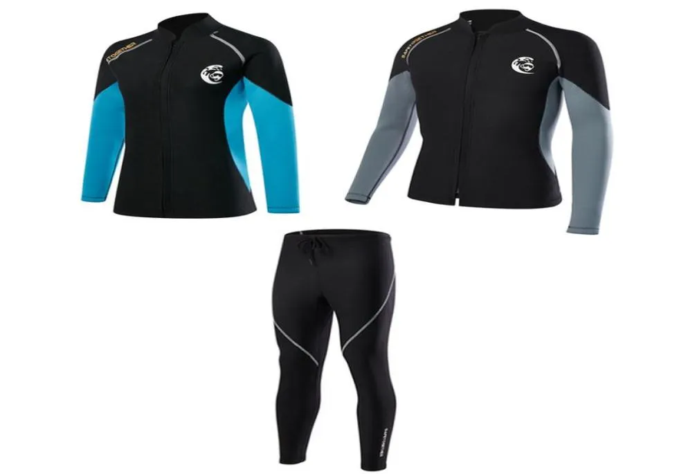 2 mm Néoprène WetSuit Hommes Femmes de plongée Veste de plongée à manches longues Mabe de plongée mâle Veste d'hiver Pêche de maillot de bain thermique 220532371059